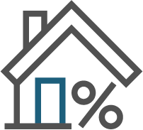 Home with percentage sign